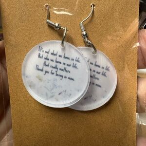 Inspirational Quote Earrings NWOT